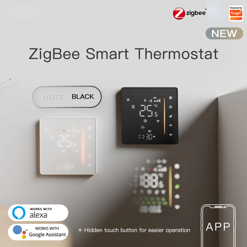Zigbee Smart Thermostat for Floor Heating - App-Controlled Humidity Tidesmit
