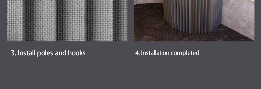 Foldable Shower Curtain Rod Set Invisible Bathroom Partition Waterproof High-End Dry Wet Separation Eye Protection Included