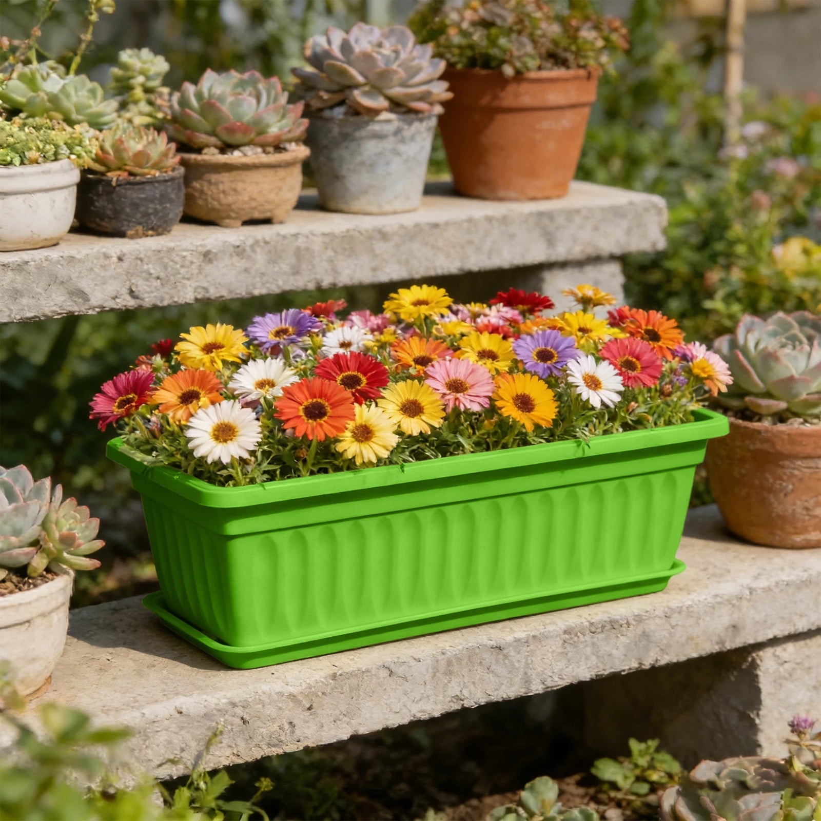Plastic Vegetable Planters Rectangular Flowerpots For Balcony Indoor Gardening Breathable Plants Pots Garden Tools