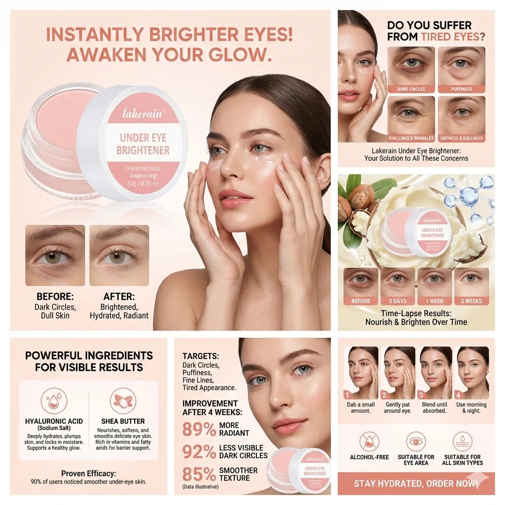 Korean Hydrating Brightening Eye Concealer and Contour Cream, Full Coverage, Long-lasting Eye Concealer for Perfect Makeup Look