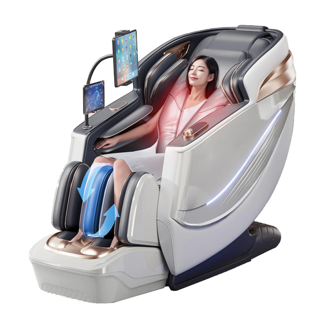 Zero Gravity SL-Track Massage Chair - Full Body Muscle Relief White/Blue Massage Chairs White China Mainland Tidesmit