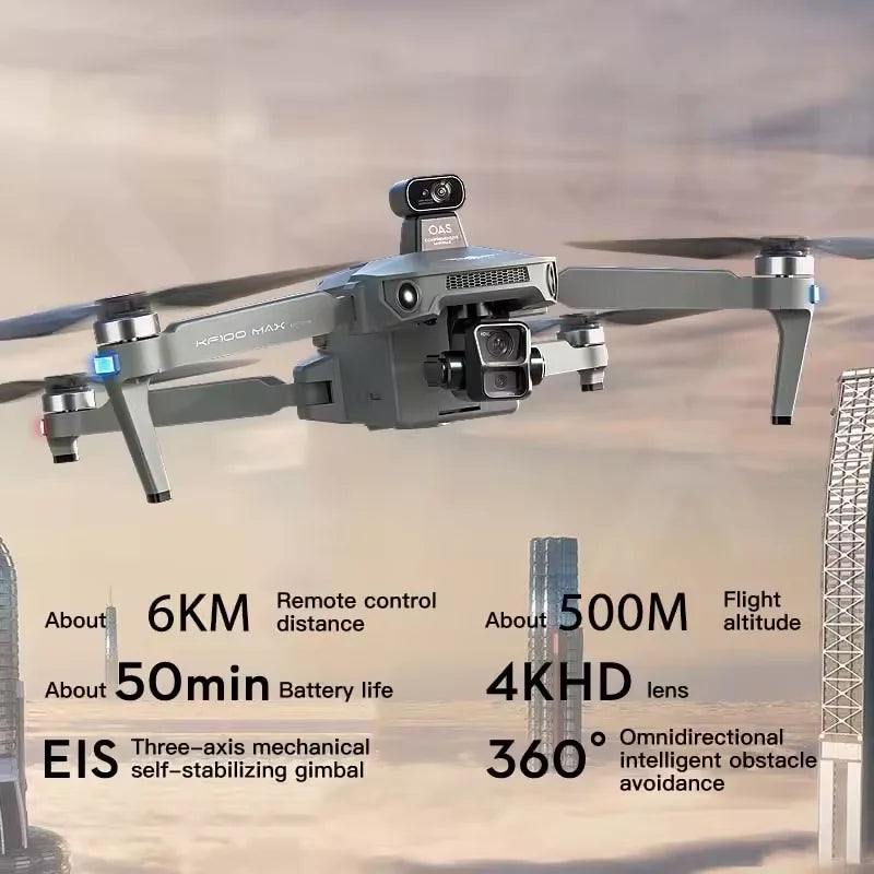 4K GPS Drone with 3-Axis Gimbal & Obstacle Avoidance | KF100 MAX Tidesmit