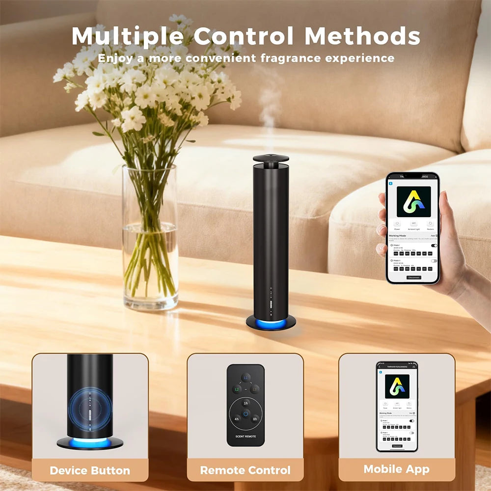 Room Waterless Scent Diffuser Black Remote Scent Diffuser Home Silver Ambient Lighting Gold Hotel Series APP Air Diffuser 200㎡