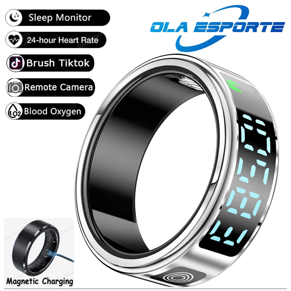 Smart Health Ring with Biometric Heart Rate and Blood Oxygen Tracking Magnetic-White Tidesmit