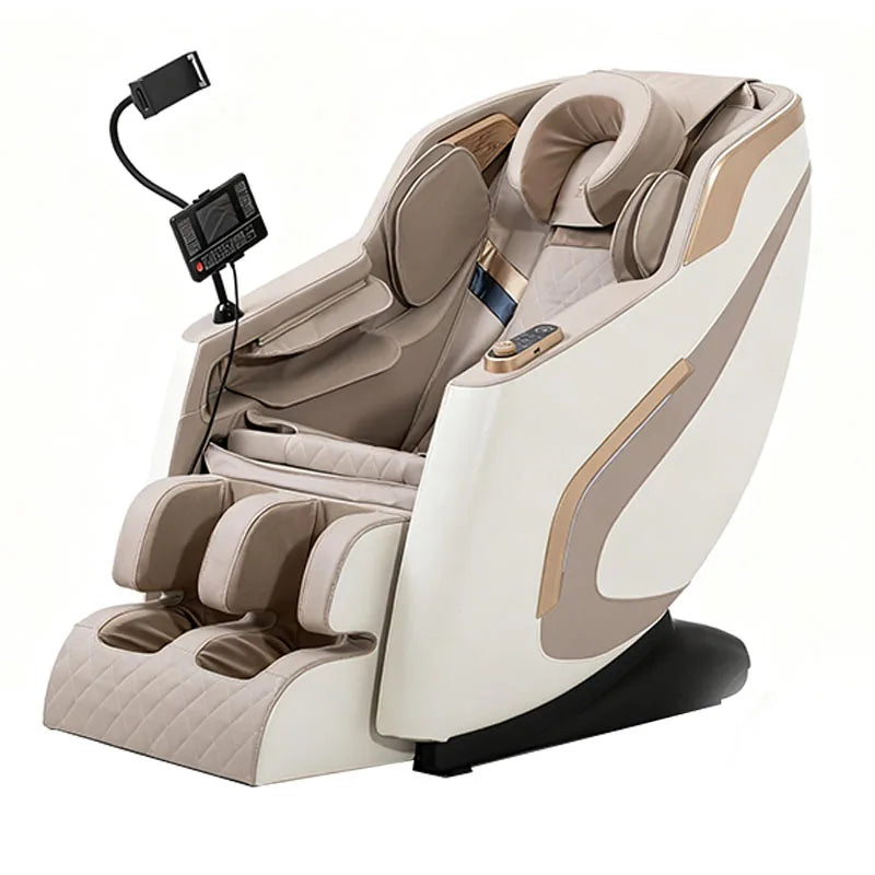 8D Zero Gravity Full Body Shiatsu Massage Chair - Beige or Black Massage Chairs Beige Tidesmit