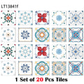 Dark Grey Vintage Boho Floral Tile Stickers Self Adhesive Glossy PVC Waterproof Decals Cabinet Kitchen Bath Wall Backsplash Deco