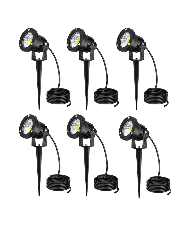 1 Meter Cable IP65 LED Landscape Spike Lamp 5W 10W Warm White Blue Spot Light for Garden Lawn AC DC12V24V 220V110V