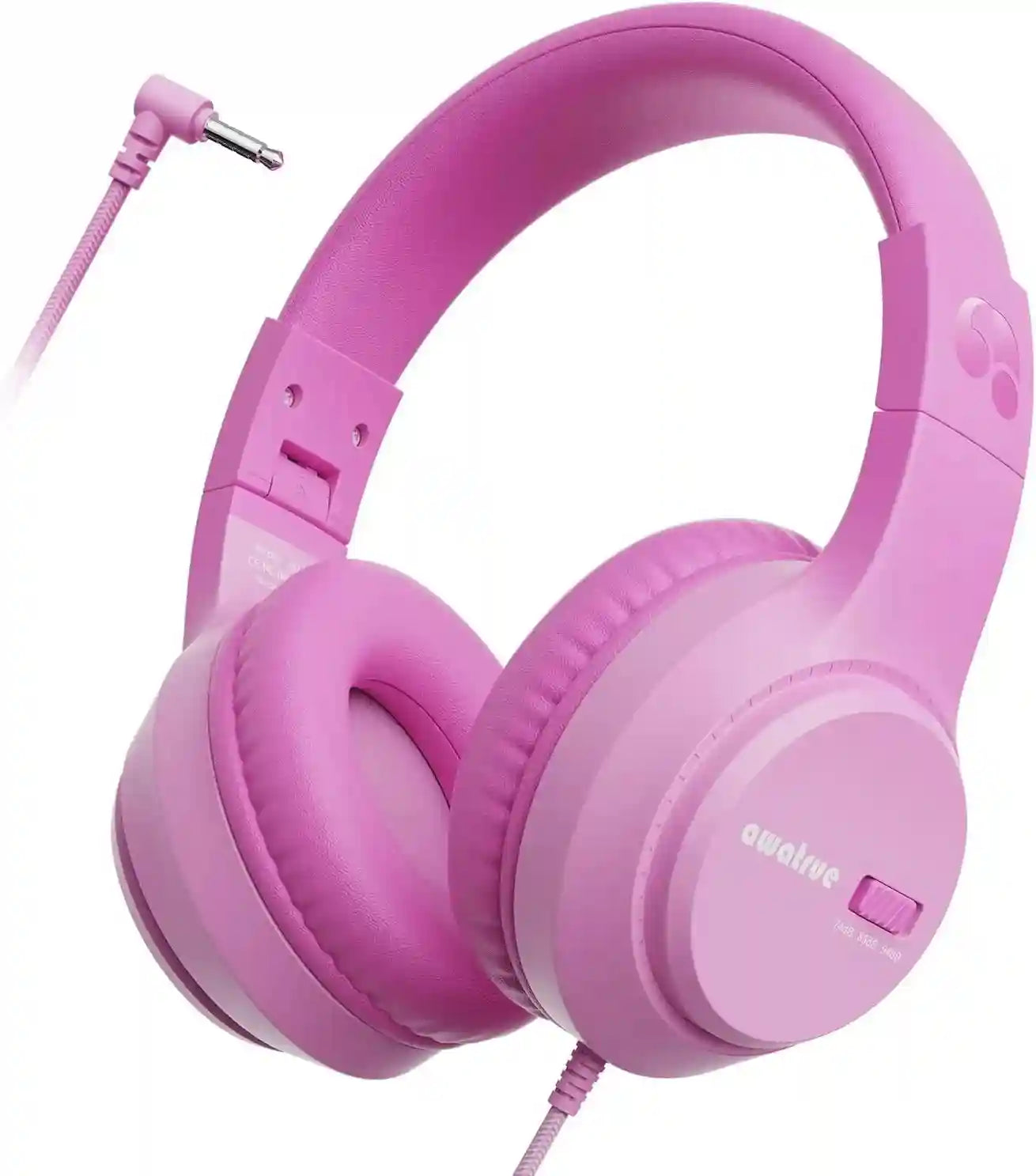 Wired Kids Over-Ear Headphones – Stereo Sound – Tidesmit Series Pink Tidesmit