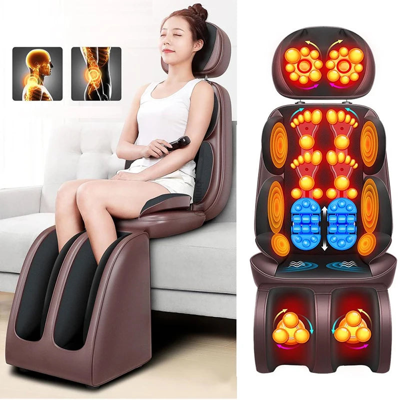 Electric Massager for Neck and Back Pain Relief with Heat by Tidesmit Massage Cushion Tidesmit