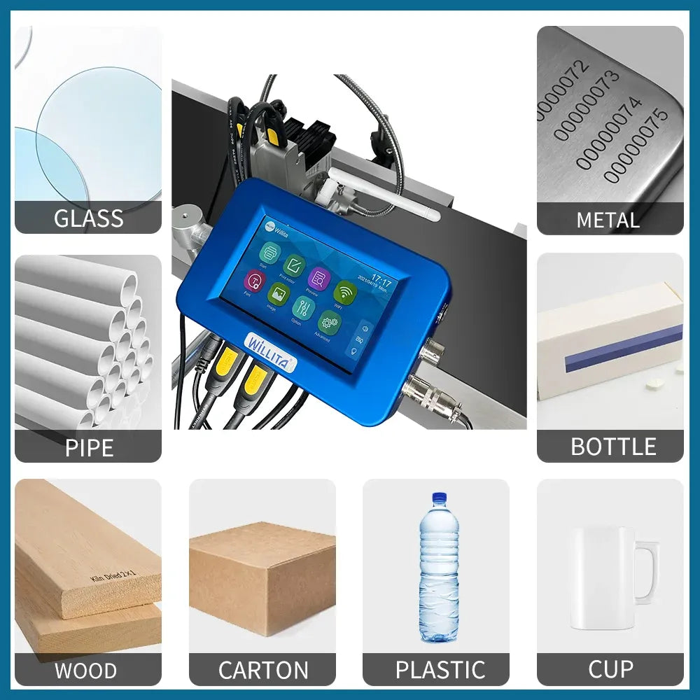 12.7mm Industrial Online TIJ 2.5 Inkjet Printer for Conveyor Belt Marking Systems Barcode Batch Number Date Logo Coding Machine