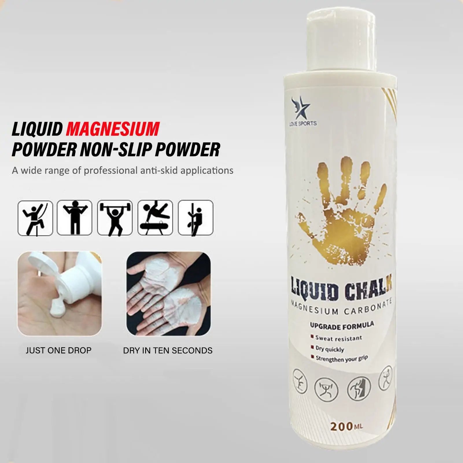 Sports Liquid Magnesium Powder Fitness Lifting Efficient Anti Slip sweat-absorbing Cream Grip Liquid Magnesium For Rock Climbing