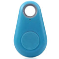 Blue wireless mini GPS smart tag for pet collars, keys, or bags to prevent loss with Bluetooth app location tracking.