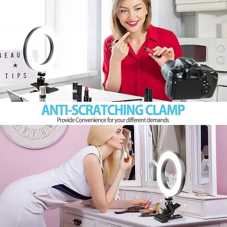 Clip-On 6-Inch LED Ring Light for Phone & Webcam - LED-001 Tidesmit
