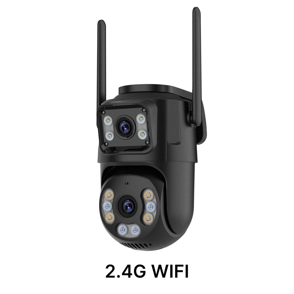 WONSDAR HD Wifi PTZ Camera Outdoor Dual Lens Dual Screen AI Auto Tracking IP Camera CCTV Audio Video Surveillance P2P iCSee