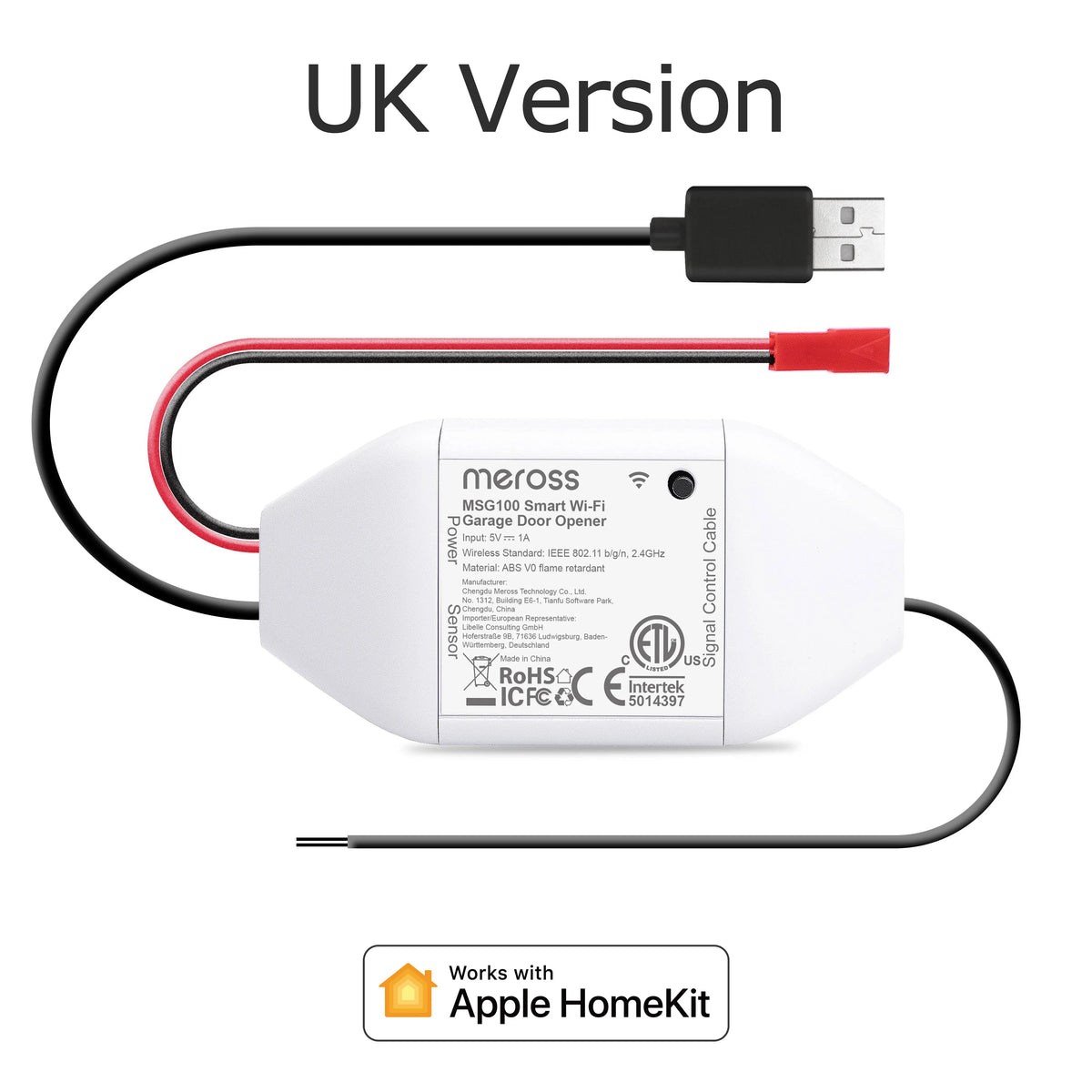 UK version Smart WiFi garage door opener module with USB cable