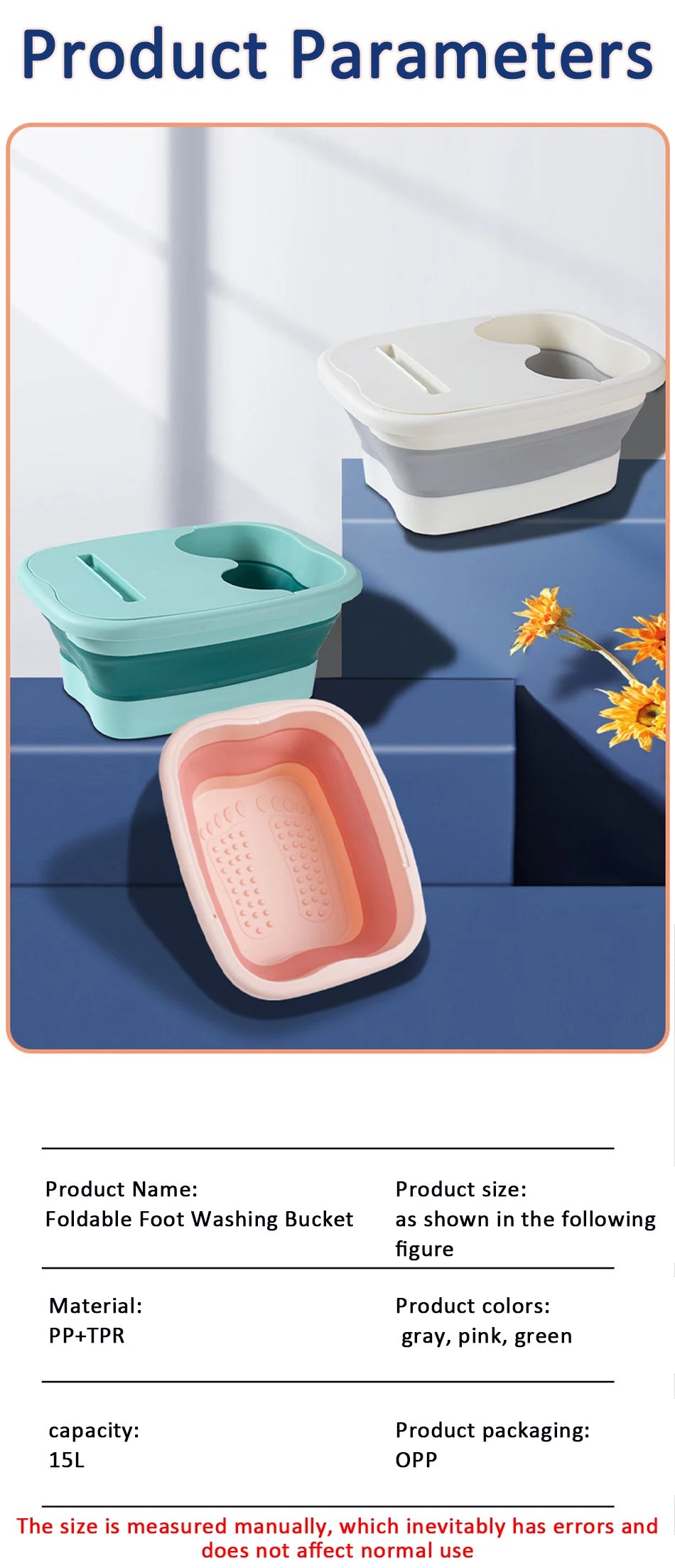 Portable foldable foot bath tub in gray, green, and pink with silicone design for home travel spa and foot soaking.
