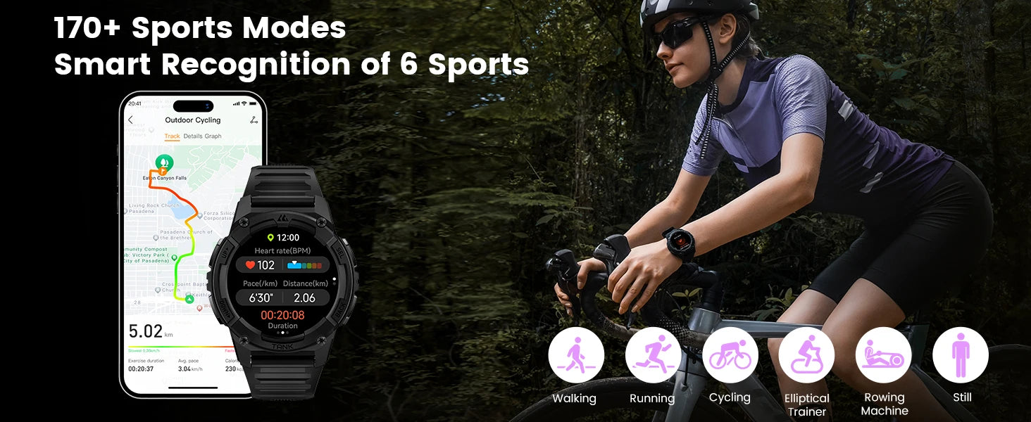 KOSPET TANK S2 GPS Smart Watch For Women Compass Altimeter Barometer Bluetooth Call AI Voice AMOLED IP69K Waterproof Smartwatch