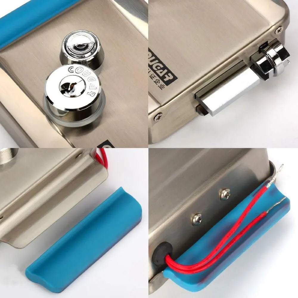 Electric Electronic Door Lock DC 12V Stainless Steel E-lock Support Wooden Glass Metal Door for Video Door Access Control