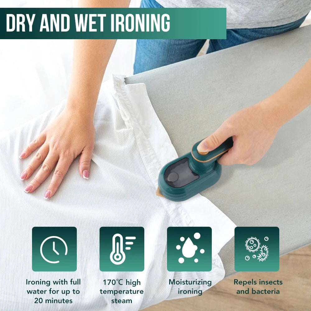 Tidesmit portable handheld garment steamer showing collapsible design for compact travel storage and easy use