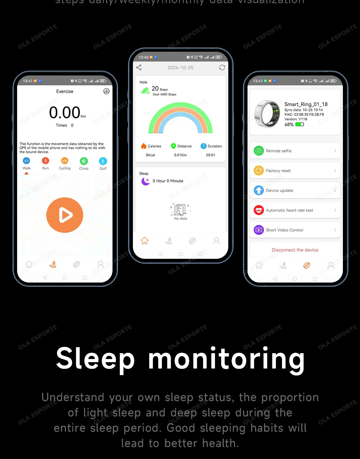 Smart Health Ring with Biometric Heart Rate and Blood Oxygen Tracking Tidesmit