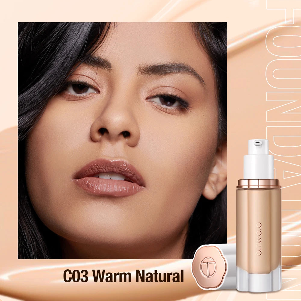 Tidesmit O.TWO.O high coverage liquid foundation with SPF30 waterproof face makeup texture close-up