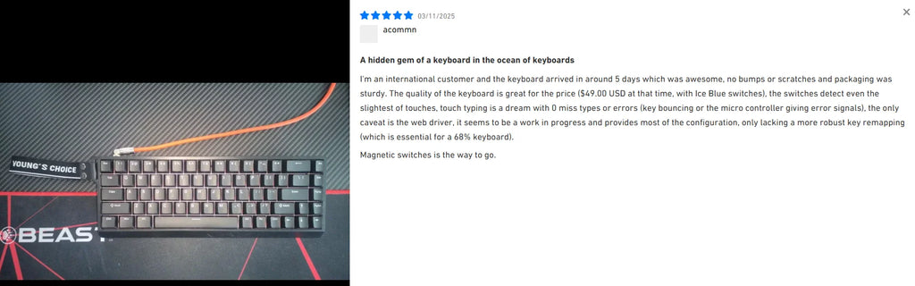 MCHOSE ACE68 Magnetic Keyboard Wired Mechanical Gaming 0.01mm RapidTrigg 8000Hz SOCD/Rs 0.125ms 128K Sampling Rate for Logitech