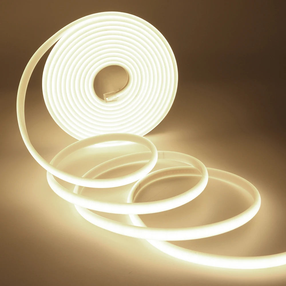 Dimmable 220V COB LED Neon Strip Light 4key Controller EU Plug Flex Tube 3000K 4000K 6000K for Staircase Bar Counter Lighting