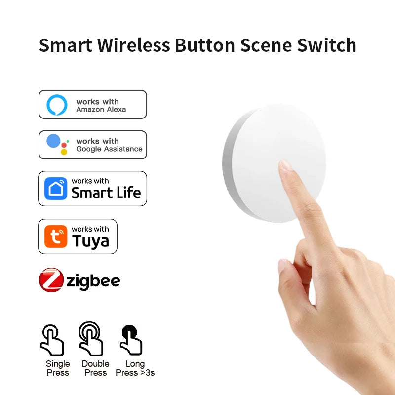 ZigBee Smart Button Scene Switch - Wireless Smart Home Remote Control Tidesmit