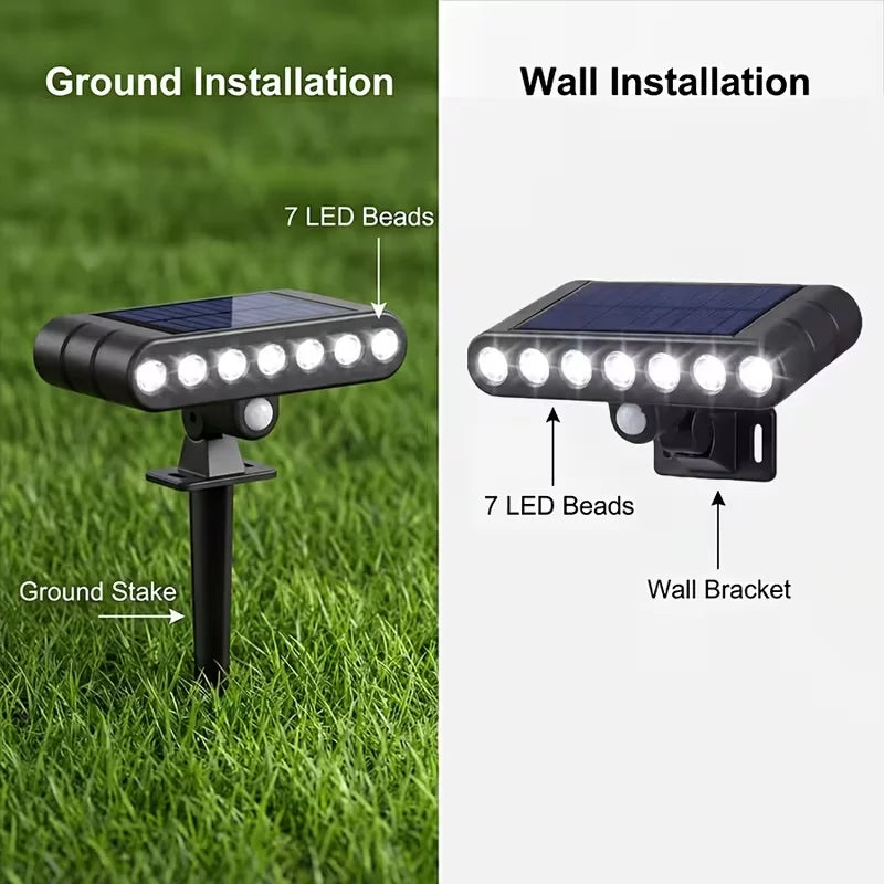 1/3 Pcs Solar Outdoor Spotlights Lawn Flag Lights Landscape LED Ground Lights Suitable For Gardens Trees And Courtyards Pathway