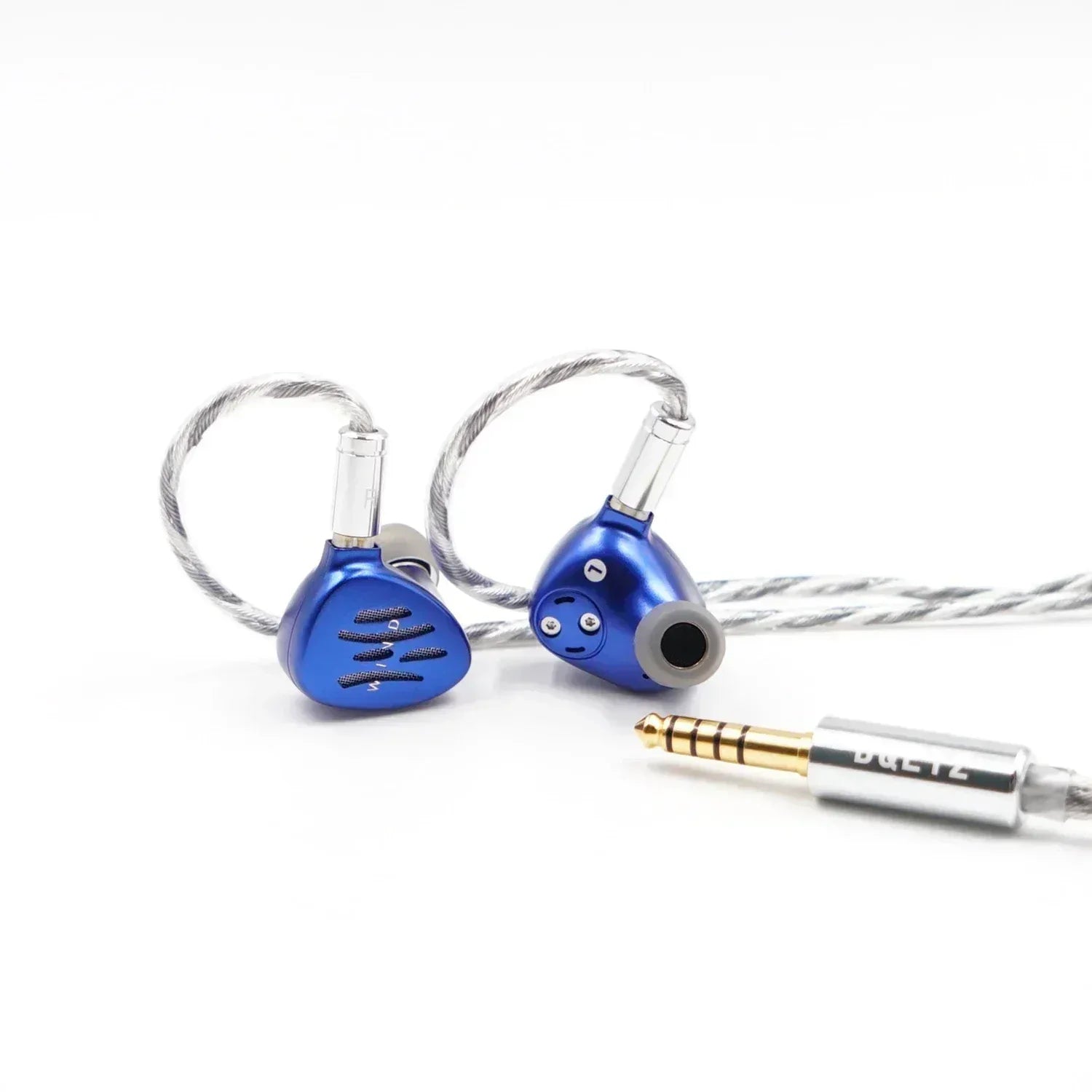 BQEYZ Wind Bone Conduction Dual Driver IEM Headphones by Tidesmit Blue 4.4mm Tidesmit