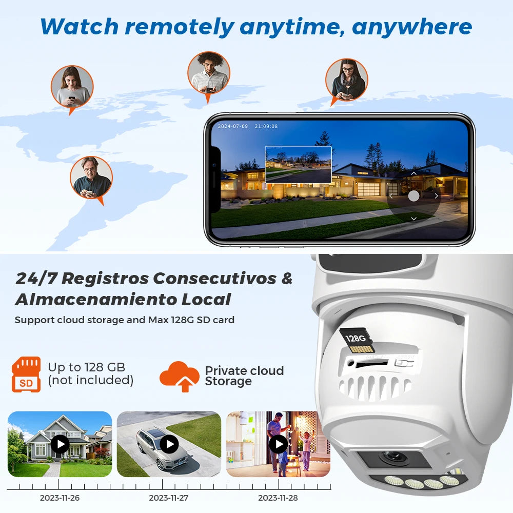 10MP 5K IP Camera Dual Lens 5GHz WIFI PTZ Outdoor Wireless Surveillance Camera Auto Tracking Night Vision Home Security Monitor