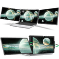 UPERFECT 14" 2K Triple Portable Monitor with 360° Rotation Stand 2240x1400 QHD IPS Laptop Screen Extender for Windows Chrome Mac