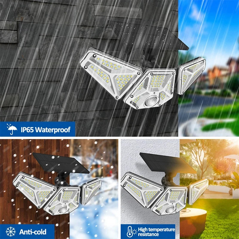 1/2Pcs Solar Outdoor Lights, 113 LED Security Lights With Remote Control, 270 Degree Angle Adjusted, Outdoor IP65 Waterproof, 3 Lighting Modes, 1.5W Solar Panel, PIR Human Detect, Garden Yard Solar Wall Lights