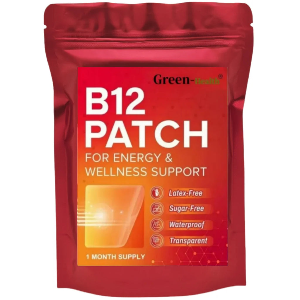 Tidesmit 30-day supply natural Vitamin B12 transdermal patches for energy and wellness support in a self-adhesive pouch.