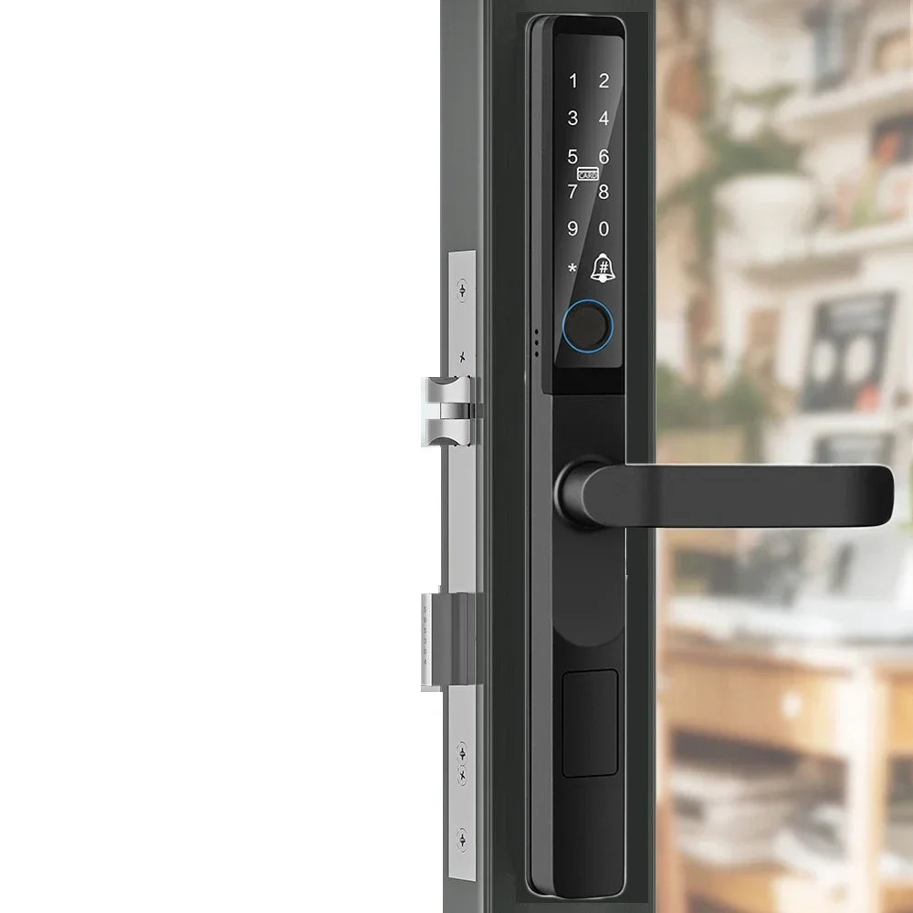 IP65 Waterproof  Outdoor Smart Lock with Keyless Entry Door Lock Handle Ultra-thin Biometric Door Lock Free App Remote  Control