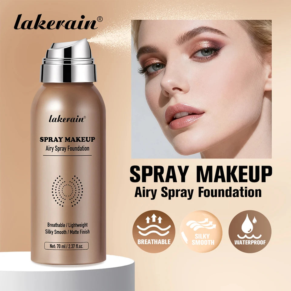 Tidesmit breathable matte foundation spray bottle showing lightweight texture and long-lasting waterproof coverage