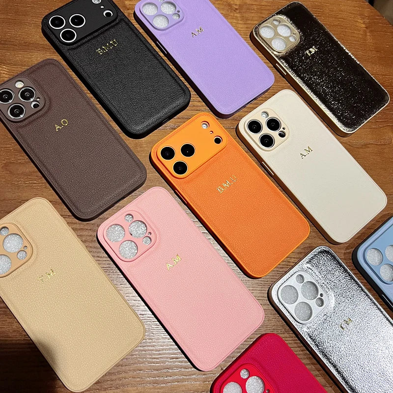 Personalized Leather iPhone Case - Shock-Absorbing Monogram Cover Tidesmit