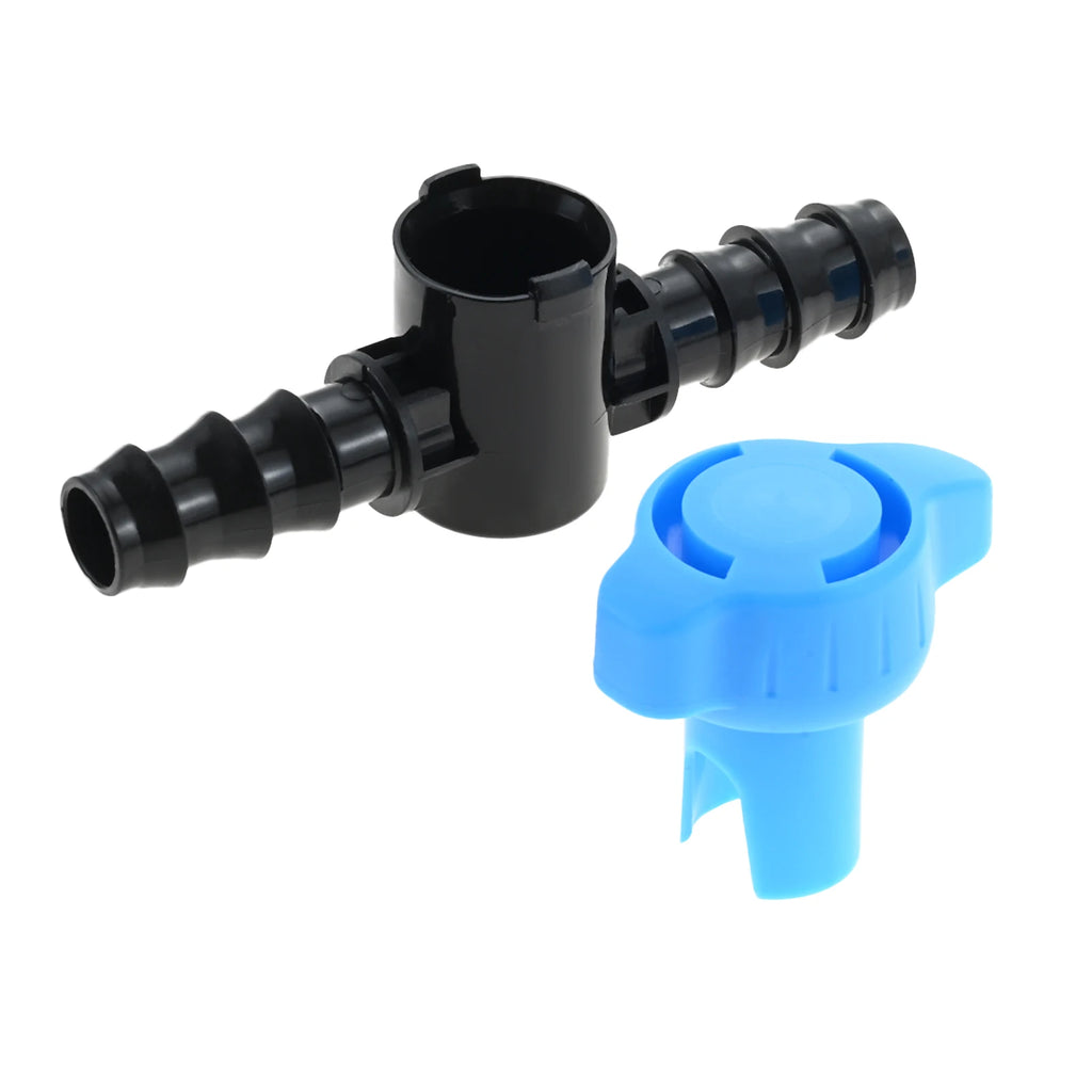 15pcs Plastic Drip Irrigation 1/2 Inch Barbed Shut Off Valve for 1/2 Inch 16mm Drip Irrigation Tubing for Drip Sprinkler Systems