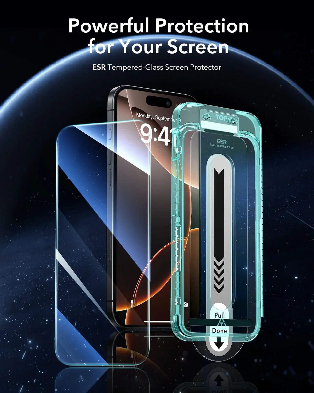 iPhone 16 Anti-Peek Screen Protector Tempered Glass 3 Pack Tidesmit