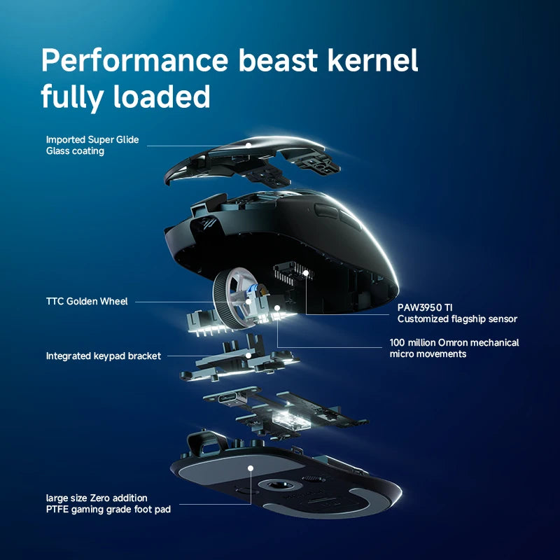 NEW MCHOSE A7 V2 E-sports Mouse Wireless Bluetooth Tri-mode Ergonomics Lightweight 8K Gaming Mice Customized PC Accessory Gifts