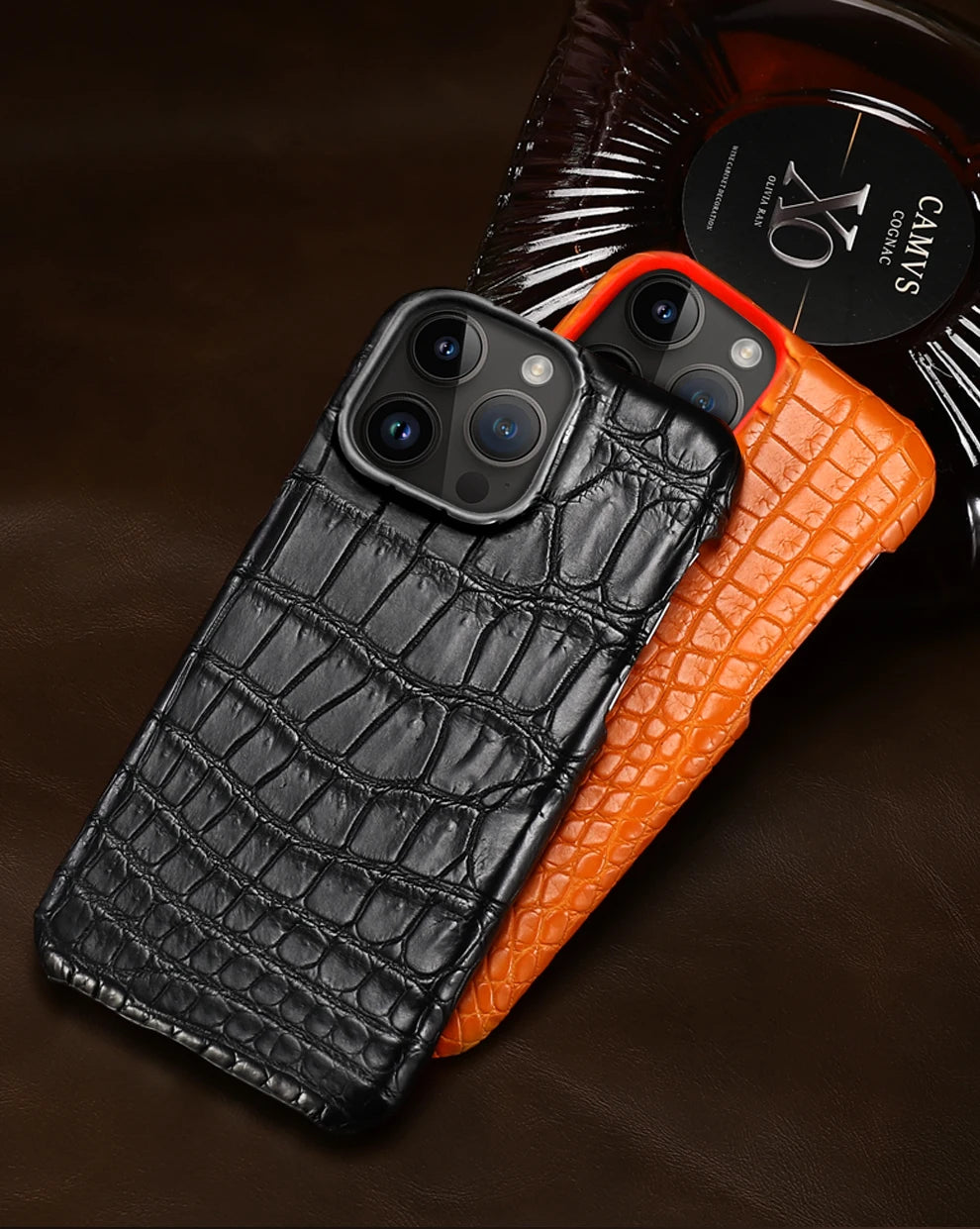 Crocodile Leather iPhone 17 Pro Case – Slim Shock-Absorbing Cover Tidesmit