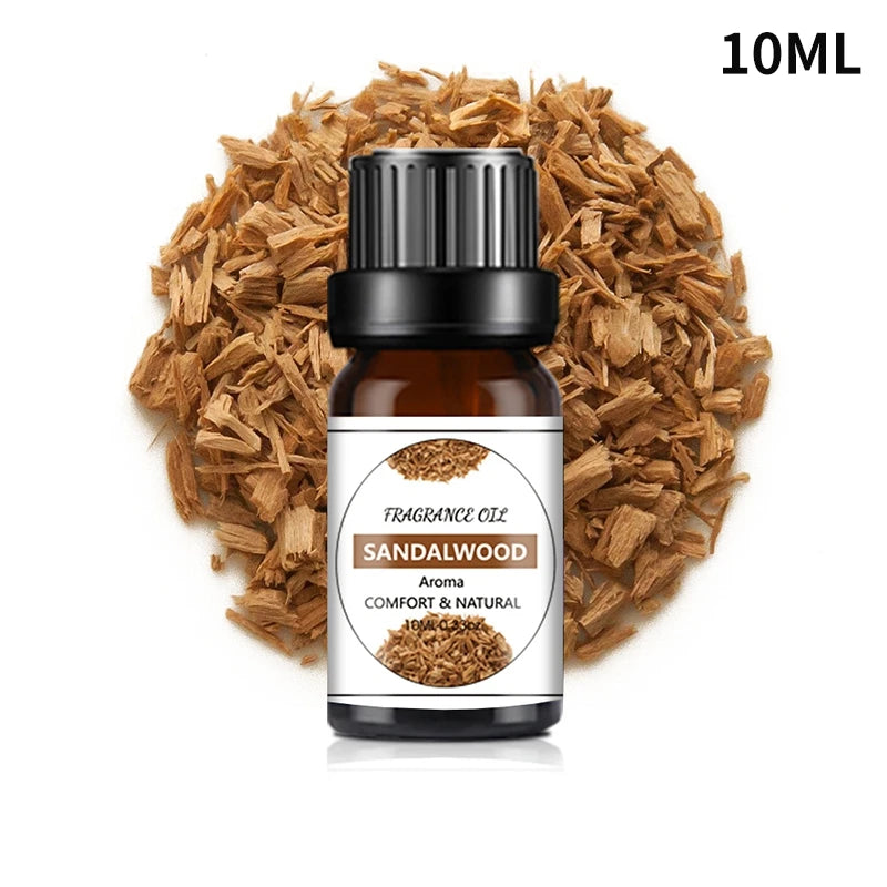 10ML Cherry Strawberry Lavender Jasmine Rose Vanilla Essential Oils for Diffuser, Humidifier, Massage, Candle, Soap Making