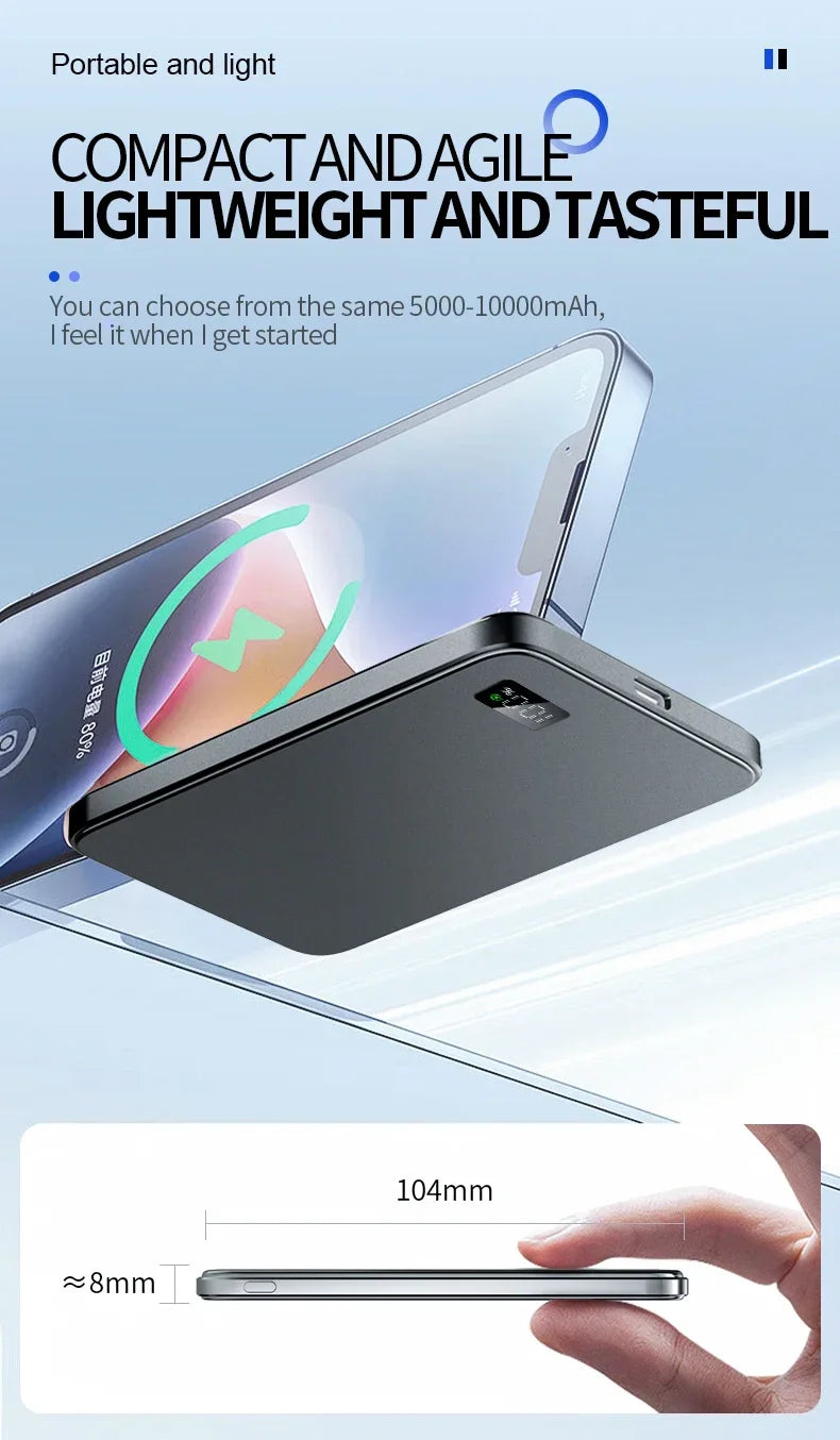 Magnetic Power Bank for iPhone 16 - Fast Wireless Charging Battery Tidesmit
