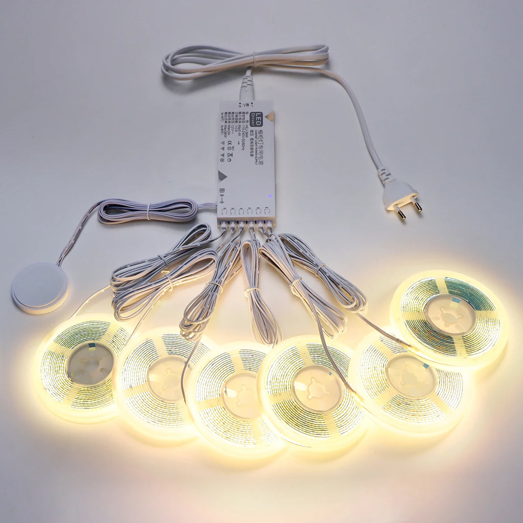 Embeddable Linear COB Strip Light Self-Adhesive LED Tape Home Office Shop Wood Grain Grille Curtain Wall Embedded Ceiling Decor