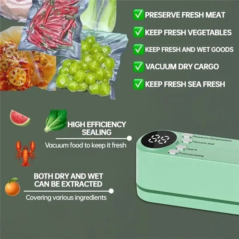 DT19-Food Grade Plastic Vacuum Sealer Machine Seals Both Vacuum Bags And Roll Bags- Ideal For Kitchen Use Accessory A