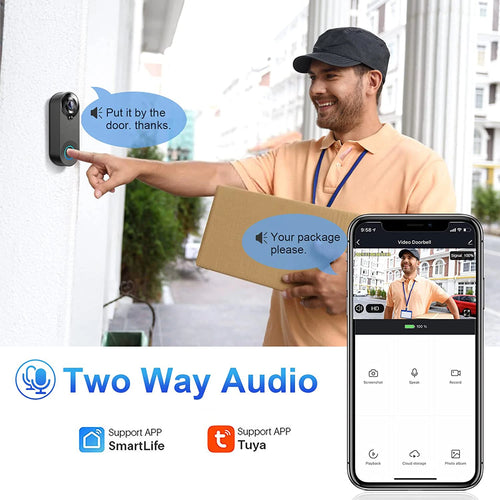 Tidesmit 1080P Wireless Smart Video Doorbell with AI motion detection and night vision for home security.