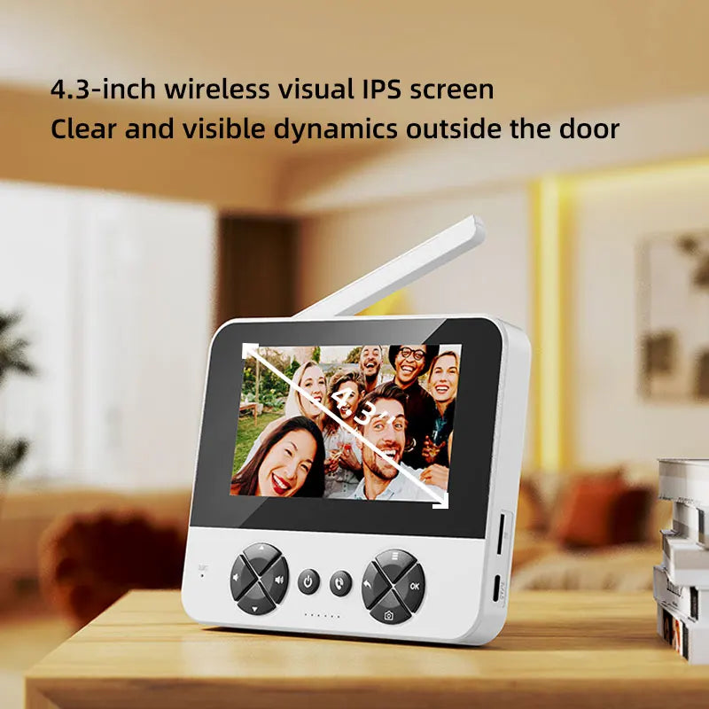 4.3 "visual electronic doorbell 100-degree wide-angle ultra-long standby infrared night vision intelligent cat eye monitoring