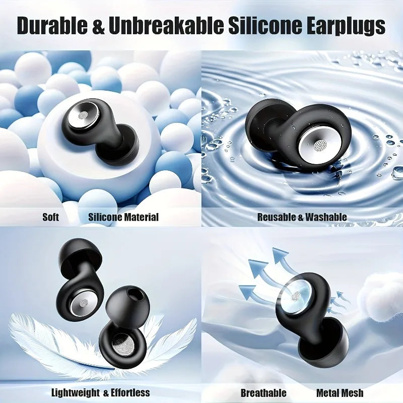 Ear Plugs for Sleeping Noise Cancelling 45dB, Reusable Silicone Earplugs with 8 Eartips and Portable Storage Case