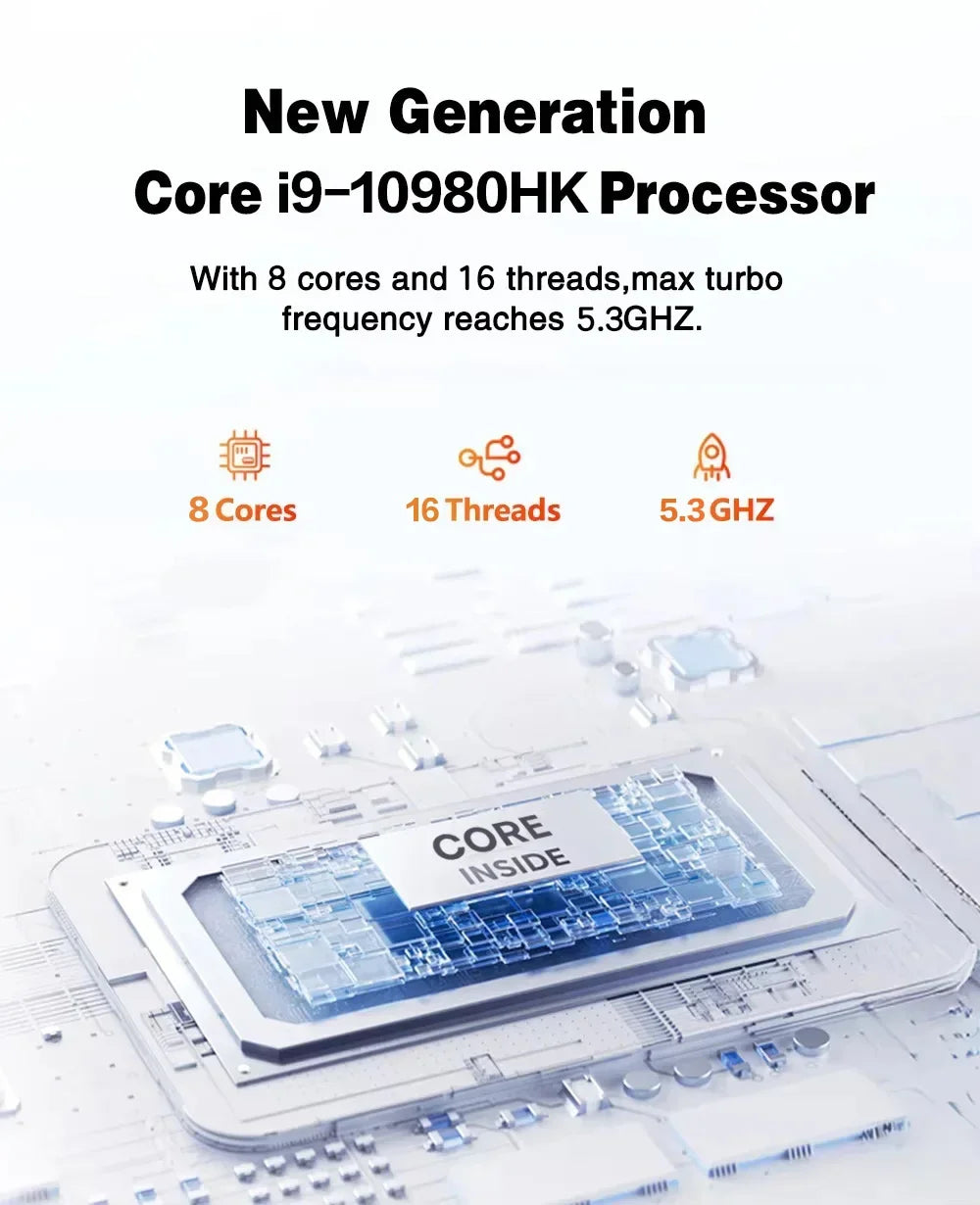 Compact Gaming Notebook i9-10980HK Mini Win11 Pro 32GB RAM 1TB/2TB SSD 4K HD WiFi6 BT5.2 Home Office Laptop