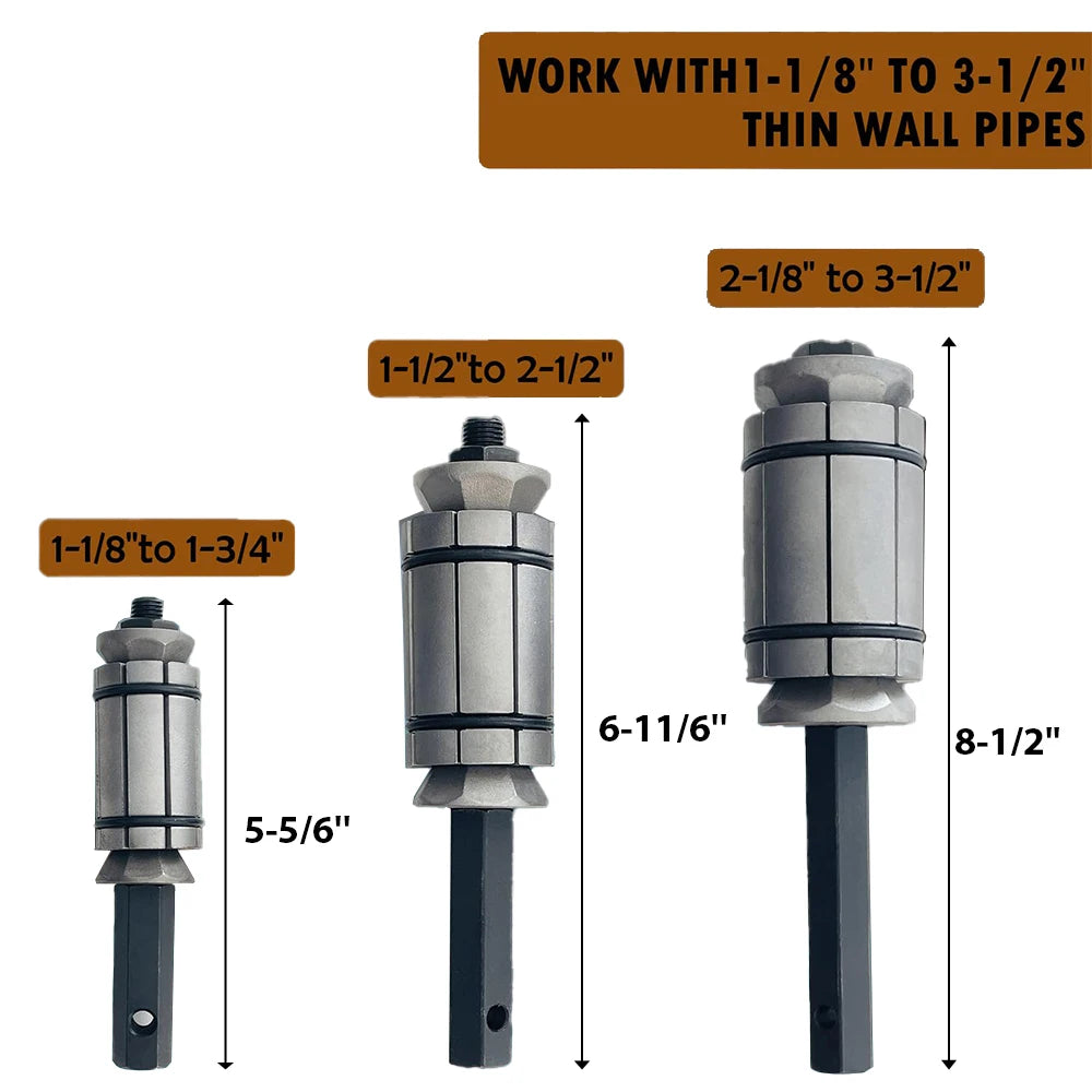Tail Pipe Expander Tool Set 1-1/8" to 3-1/2" Car Exhaust Tail Tube Spreader Muffler Dent Remover Tool 29-89mm for Most Vehicles